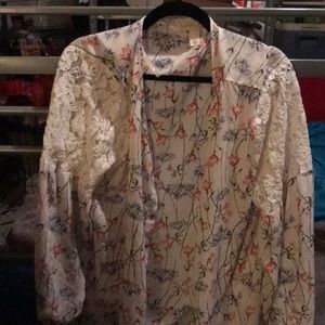 White Flowered Coverup